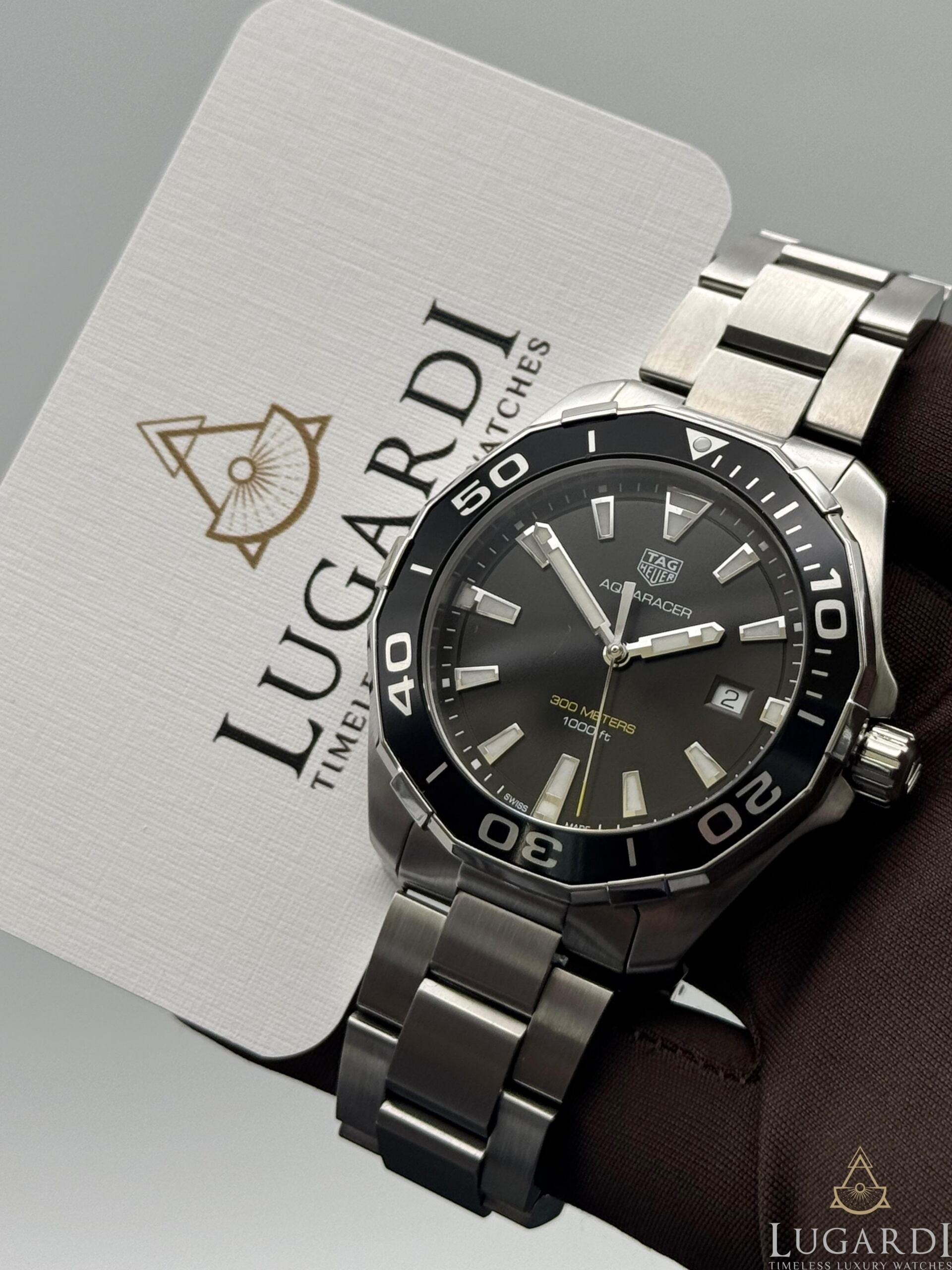TAG Heuer Aquaracer WAY101A.BA0748 anthracite grey dial 43mm on steel bracelet