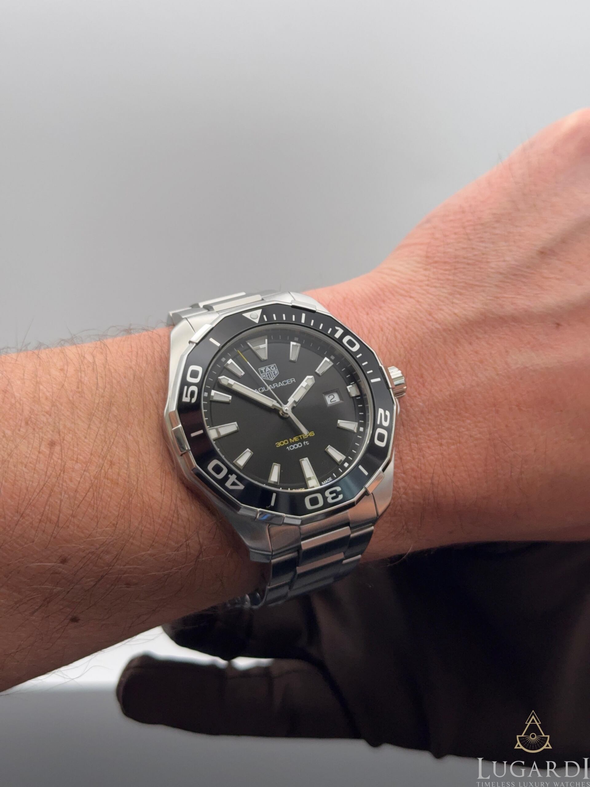 TAG Heuer Aquaracer WAY101A.BA0748 anthracite grey dial 43mm on steel bracelet