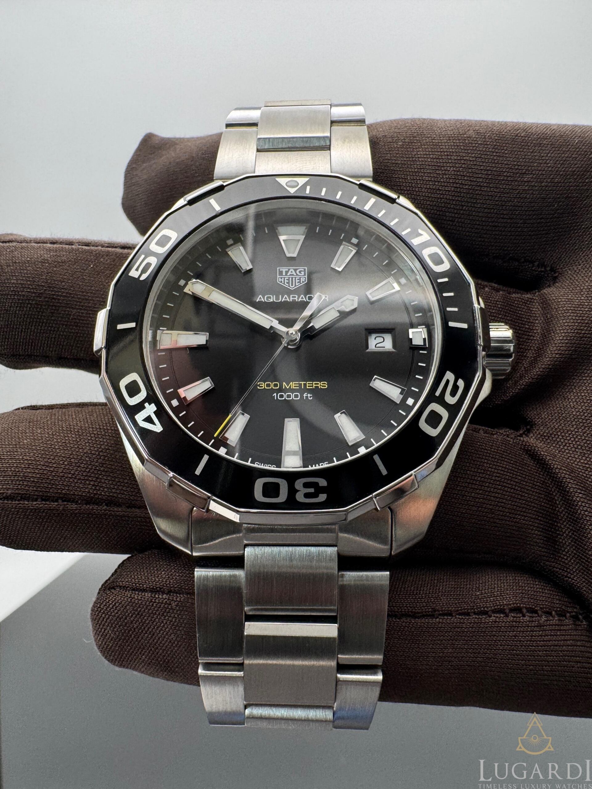 TAG Heuer Aquaracer WAY101A.BA0748 anthracite grey dial 43mm on steel bracelet