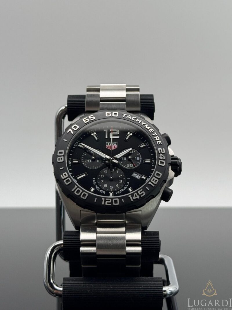 TAG Heuer Formula 1 CAZ1010 black dial chronograph 43mm tachymeter on steel bracelet