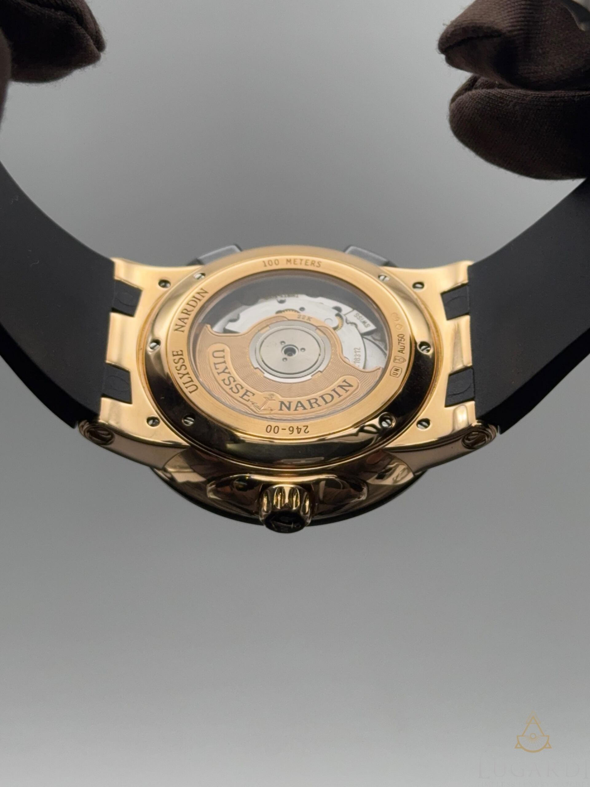 Ulysse Nardin Executive Dual Time 246-00 black dial rose gold 43mm ceramic bezel